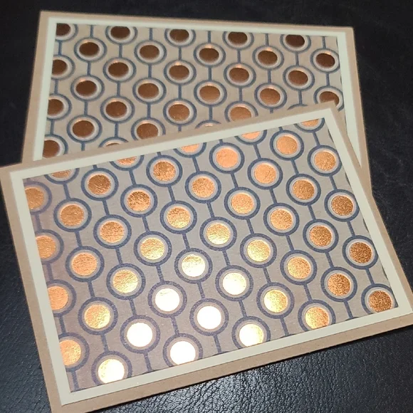 Bronzed Metallic & Brown 24 Note Cards for Personalized Thank You cards NWT - Picture 4 of 8